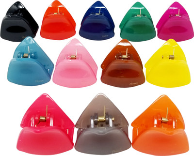 

Evolution Hair Clips, Claw Clips , Butterfly Clips, Small, Triangle Glossy Candy Colors for Women / Girls, Pack of 12 Hair Claw(Multicolor)