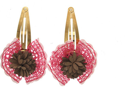 

Anuradha Art Jewellery Side Clip Tic Tac Clip(Pink, Brown)