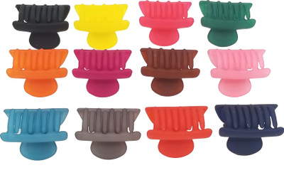 

Evolution Hair Clips, Claw Clips , Butterfly Clips, Small, Curved Rectangle Matte Candy Colors for Women / Girls , Pack of 12 Hair Claw(Multicolor)