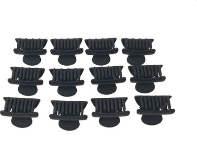 

Evolution Hair Clips, Claw Clips , Butterfly Clips, Small, Curved Rectangle Matte Black Colors for Women / Girls, Pack of 12 Hair Claw(Multicolor)