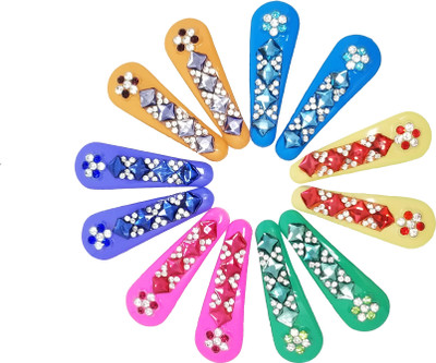 

Rbasics Fashion Dimond TicTac Pin for Women(Pack of 12) Tic Tac Clip(Multicolor)