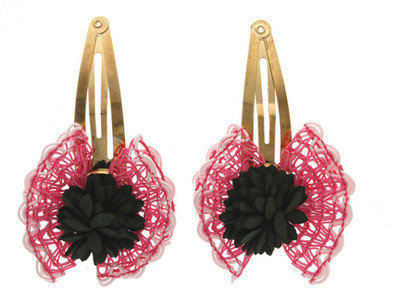 

Anuradha Art Jewellery Side Clip Tic Tac Clip(Pink, Green)