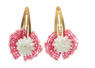 

Anuradha Art Jewellery Side Clip Tic Tac Clip(Pink, White)