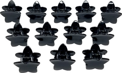 

Evolution Hair Clips, Claw Clips , Butterfly Clips, Small , Star Shape Glossy Black Color for Women / Girls, Pack of 12 Hair Claw(Multicolor)