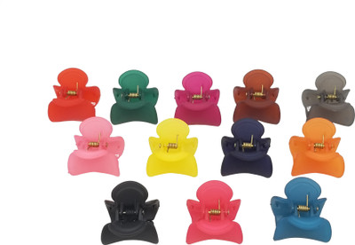 

Evolution Hair Clips, Claw Clips , Butterfly Clips, Small, Curved Square Grip Matte Candy Colors for Women / Girls , Pack of 12 Hair Claw(Multicolor)