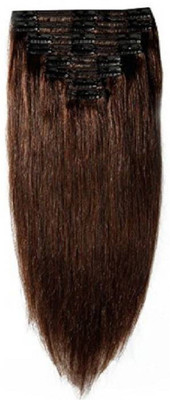 

Fully 100% Real Human Extensions Clip On 50 Grams (20 inches, Dark Brown) Hair Extension