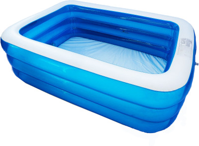 

Cho Cho Imported - Portable Swimming Pool- Adults Jumbo ( SPA ) BathTub - Summer Special Inflatable Pool(Transparent Blue with white border)