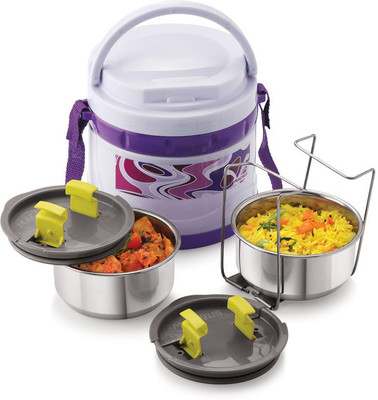 Magnus Steam Lock Insulated Stainless Steel 2 Container Tiffin Box, Purple, 560 ml 2 Containers Lunch Box(600 ml) Magnus Steam Lock Insulated Stainless Steel 2 Container Tiffin Box, Purple, 560 ml 2 Containers Lunch Box(600 ml)