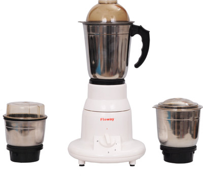 

FLOWAY VITARA 3 JAR 400 W Mixer Grinder(white & silver, 3 Jars)