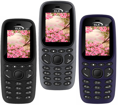 

GLX W22 Pack of Three Mobiles(Grey, Black, Blue)