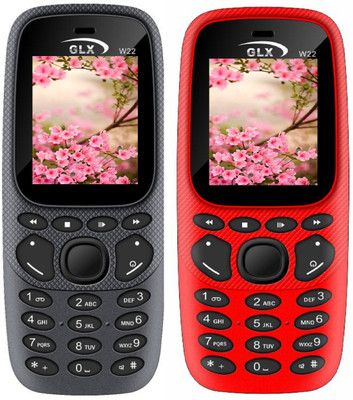 GLX W22 Combo of Two Mobiles(Grey, Red)