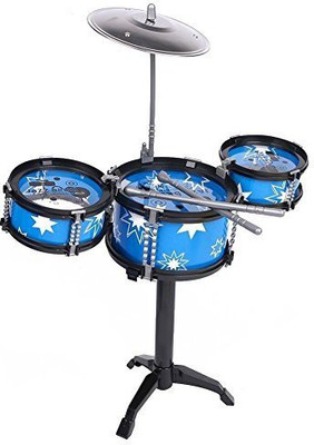 

Generic New Diy Child Kids Jazz Drum Rock Set Birthday Gift Music Educational Toy Blue(Multicolor)