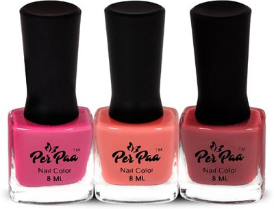 

perpaa 3in1 Nail Enamel Combo Jelly Bean, Violet Red, Turkish Rose(Pack of 3)