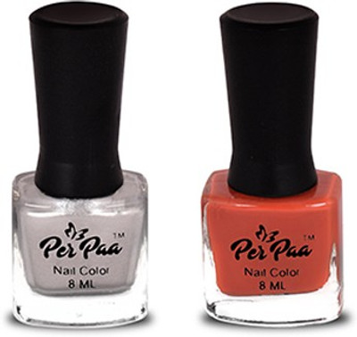 

perpaa Silver Pumpkin Nail Enamel Combo Rust, Imperial Red(Pack of 2)