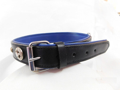 

Skora High Quality Metalic All Dog Breed Beautiful Design Leather Dog Head Collar(, Black