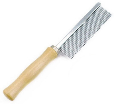 

Furious3D Pet Hair Flea Comb Stainless Steel Pin Dog Grooming Brush With Wooden Grip Handle Rakes for Dog, Cat