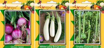 

Airex Onion, White Long Brinjal, Snake Gourd Vegetables Seed (Pack Of 25 Seed Onion + 25 White Long Brinjal + 15 Snake Gourd Seed) Seed(25 per packet)