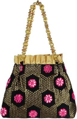 

Tooba Handicraft Tooba Handicraft Party Wear Hand Embroidered Box Clutch Bag Purse For Bridal, Casual, Party , Wedding Potli(Multicolor)
