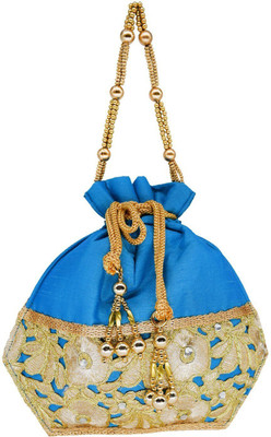

Bagaholics Ethnic Silk Potli Batwa Potli(Blue)