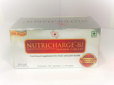

Nutricharge Bj Powder & Tablet (Nutritional Suppliments For Bone And Joint Health), 30 X 10 G Sachets & 30 Tablets Plant-Based Protein(250 g, venila)