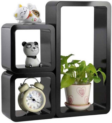 

Wooden Art & Toys Na Wooden Wall Shelf(Number of Shelves - 3, Black)