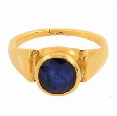 Jaipur Gemstone Natural Blue Sapphire Ring Stone Sapphire Copper Plated Ring