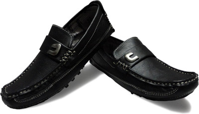 

Sea Green Best Faux Leather Loafers For Men(Black