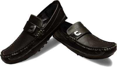 

Sea Green Best Faux Leather Loafers For Men(Brown