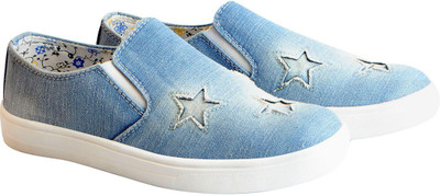 

FAUSTO Canvas Stylish Slip On Sneakers For Women(Blue, Sky blue