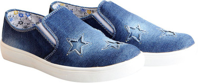 

FAUSTO Canvas Stylish Slip On Sneakers For Women(Navy, Navy blue