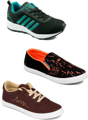 

Asian Men Casual & Running Shoes Combo Pack of 3 Casuals For Men(Multicolor