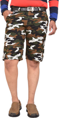 AmERiCAn nOTi Printed Men Brown Bermuda Shorts