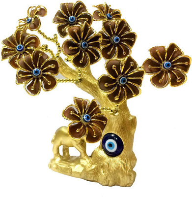 

Starstell Fengshui Decorative Evil Eye Tree with Elephant for Good Luck, Gift Decorative Showpiece Decorative Showpiece - 14 cm(Polyresin, Multicolor)