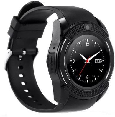 

DRUMSTONE V8 Bluetooth Smartwatch With Sim & TF Card Support Compatible With Android & IOS Devices Smartwatch(Black Strap Free Size)