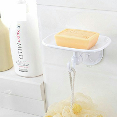 

N-STORE 2 in 1 Soap dish with Plastic Hook hanger case (White)(White)
