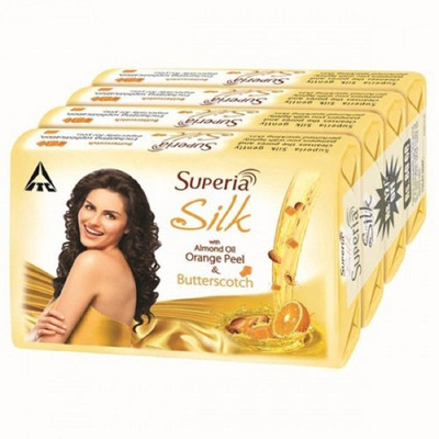 

Superia Silk Alomnd Oil, Orange Peel & Butterscotch Soap(400 g, Pack of 4)
