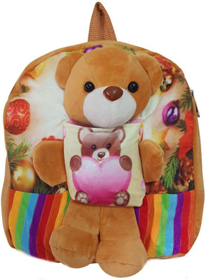 

Global Choice Teddy Soft Toy Printed bag for Kids - 12 inch(Brown)