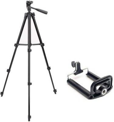 

ReTrack 3Way Head Adjustable Aluminum With Bracket Tripod(Black, Supports Up to 1000 g)