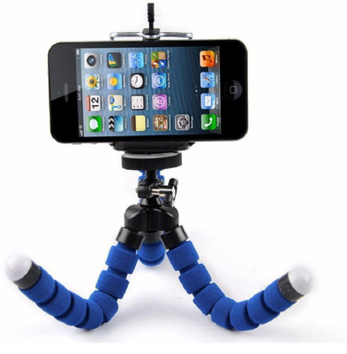 

D'DEZIRE Multipurpose Universal Flexible Large Sponge Tripod Stand With Phone Holder Mount Clip For Mobiles & Digital Cameras - Blue Color , Large Size (Length 260 mm) Tripod(Blue, Supports Up to 200 g)