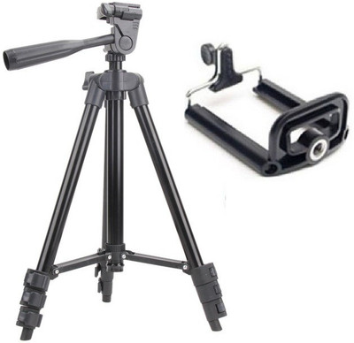 

ReTrack 3120 3Way Head Adjustable Aluminum 35cm To 102cm Extendable Camera-Tripod With Bracket and bag Tripod(Black, Supports Up to 1000 g)