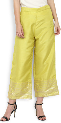 W Regular Fit Women Gold, Yellow Trousers