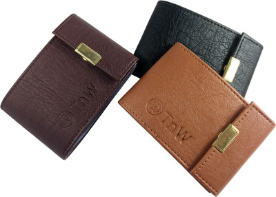 

InW Men Tan, Black, Brown Artificial Leather Card Holder(24 Card Slots), Black;brown;tan