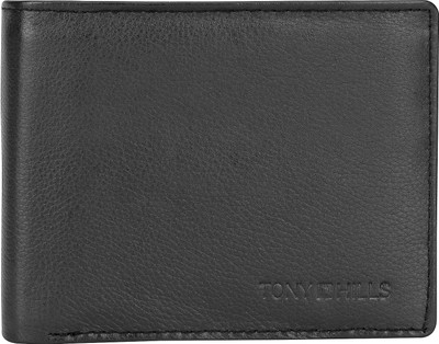 

Tony Hills Men Black Genuine Leather Wallet(4 Card Slots)