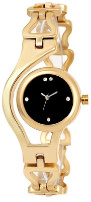 

skmi Golden Chain Beautiful Black Dial Watch For Women Watch - For Girls