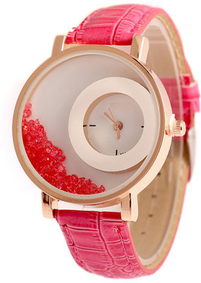 

Swadesi Stuff New Arrival Movable Diamonds Pink Color 009 Stylish Watch - For Women