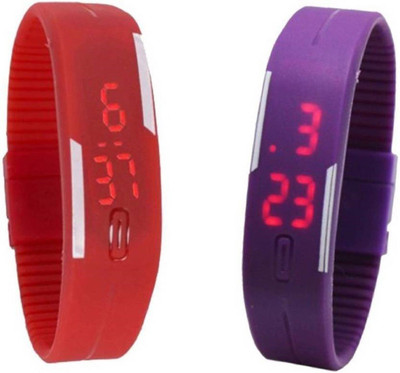 

Talgo New Arrival New Special Collection Dgital LED Red And Purple Colour And Red And Purple Atrractive And Comfertable Rubber Strap (Combo of 2) RRLEDRDPl Watch - For Boys