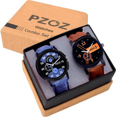 PZOZ Set Of Two Combo Fashionable Analog Watch - For Boys