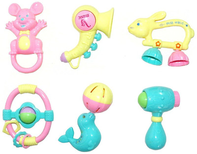 

Shop & Shoppee 6 pcs Baby Bag Rattle(Multicolor)