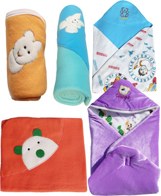 

My Newborn Cartoon  Hooded Baby Blanket(Polyester, Purple