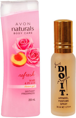 

Avon Anew Body care Rose & Peach Shower Gel (200 ml) with one do it perfume 30 ml(Set of 2)